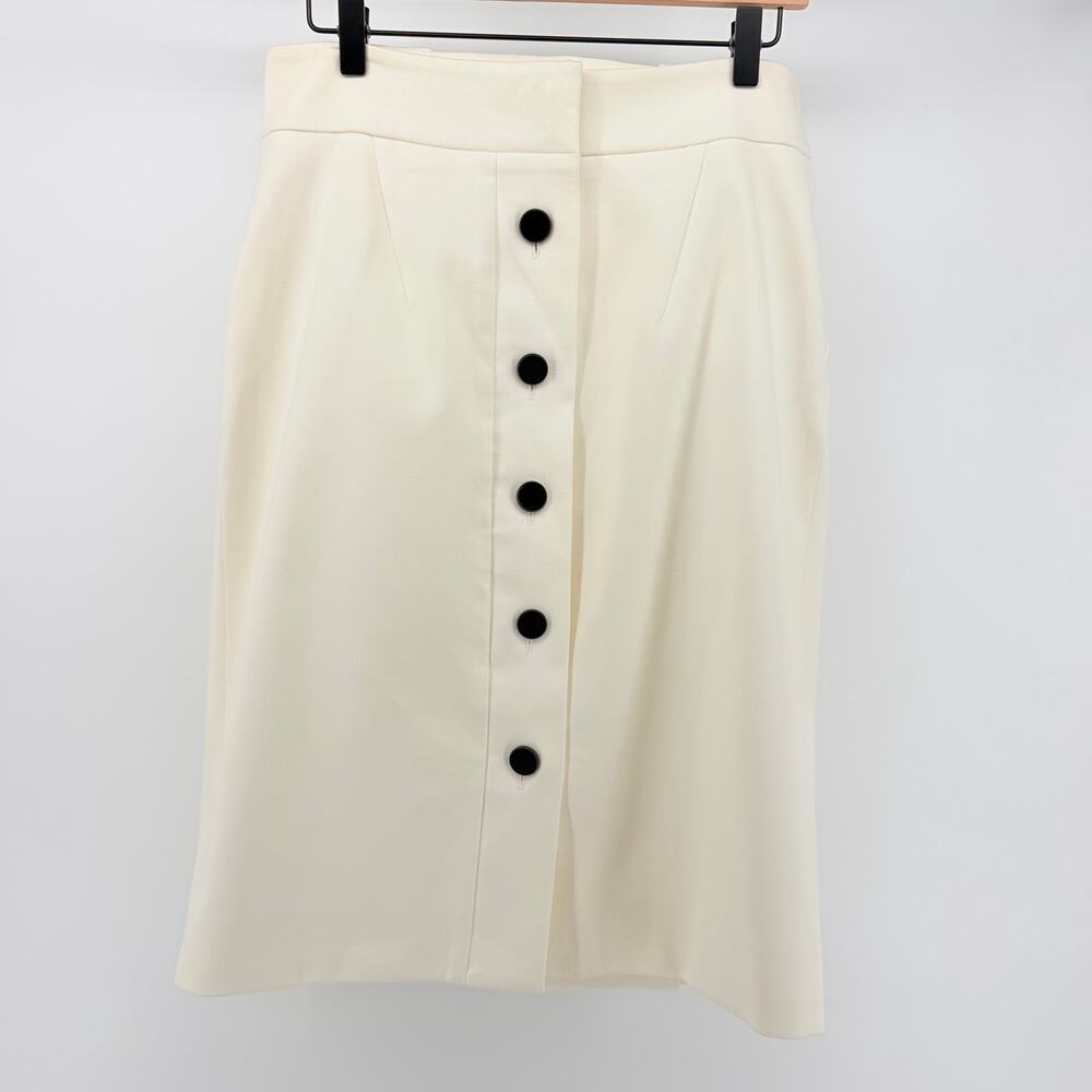 Archival Gucci 2007 Cream High-Waist Tailored Pencil Skirt IT 46 / US 10 Capsule - Picture 4 of 10